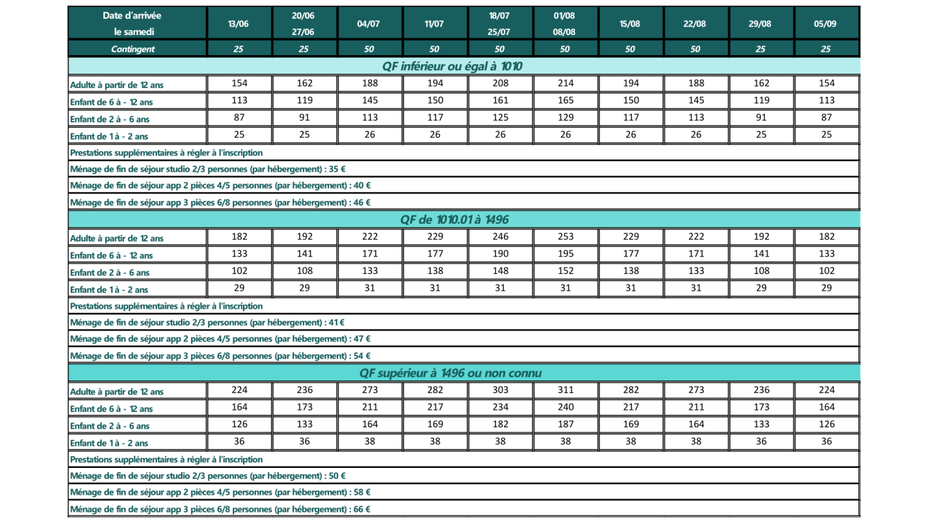 Tarifs Prix réduit C.G.O.S Haut Breda