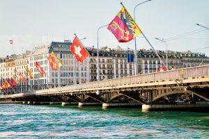 Le Pont du Mont-Blanc à Genève en Suisse